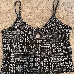 Black and White printed crop top